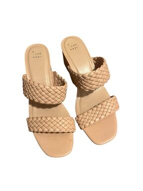 a new day Braided Double-Strap Slide Sandals — Beige
